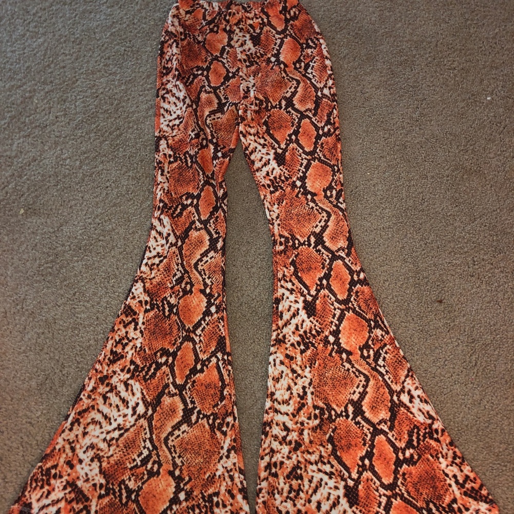Princess Polly Snake Skin Flare Pants